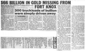 El mayor robo de la historia: 7000 toneladas de oro de Fort Knox